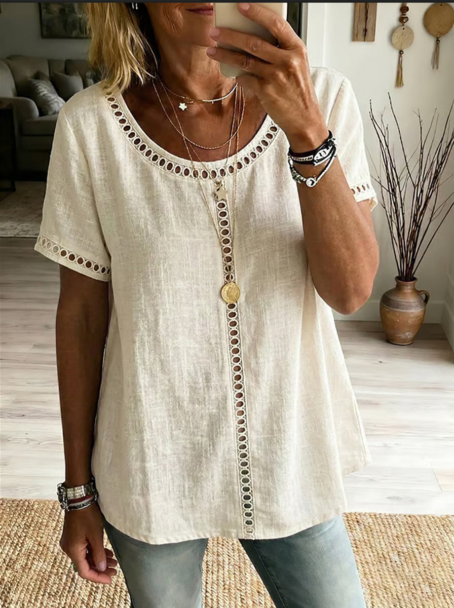 BILLIE | Weekend top with openwork weave detail