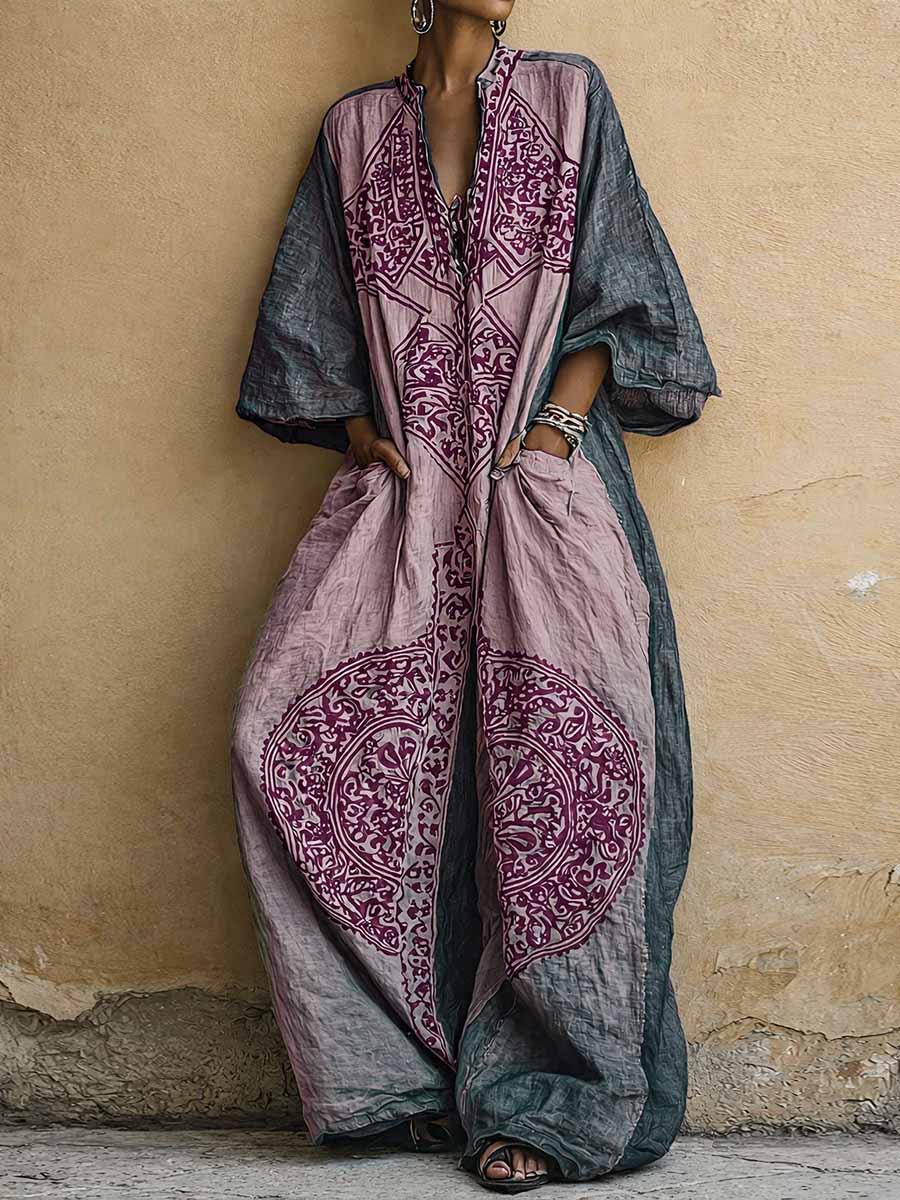 FRANKIE | Soft-weave printed jumpsuit with V-neck
