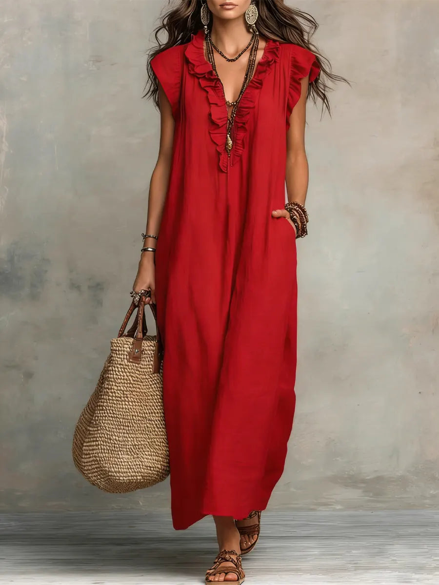 DAISY | Sleeveless dress with ruffle details
