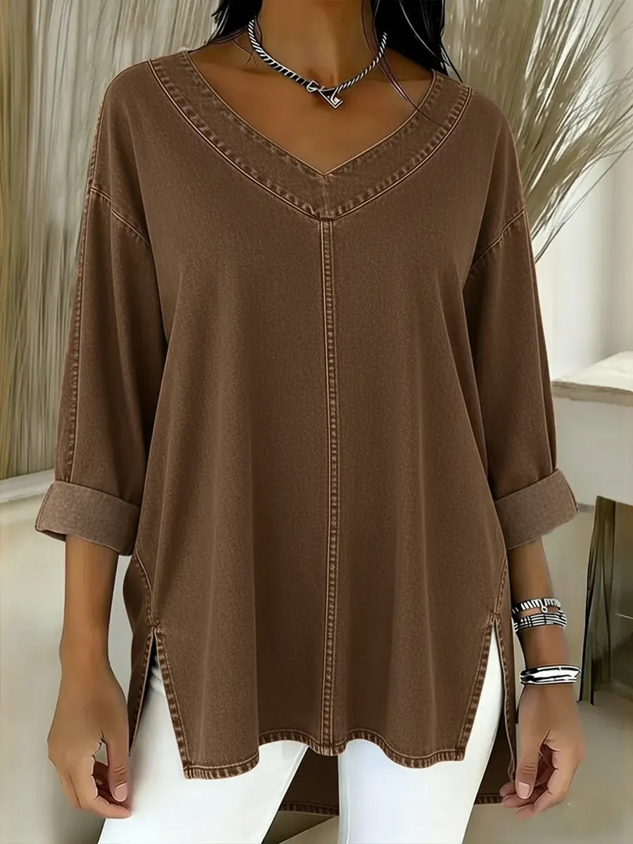 LUCY | Knit top with structured collar