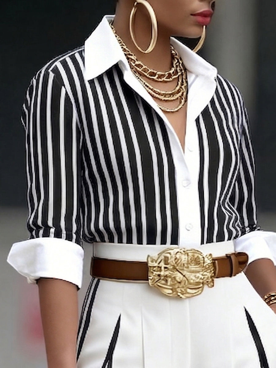 NOVA | Long-sleeve striped shirt in relaxed fit
