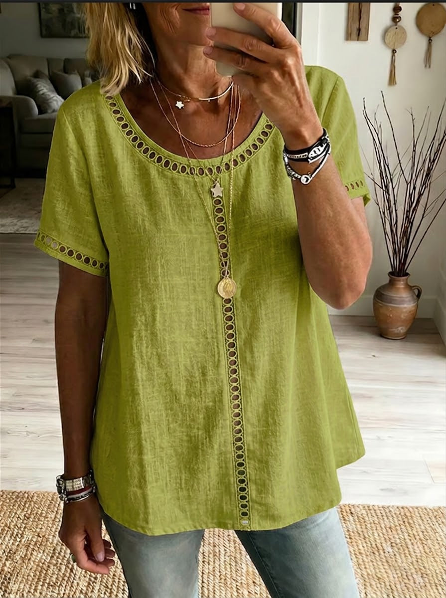 BILLIE | Weekend top with openwork weave detail