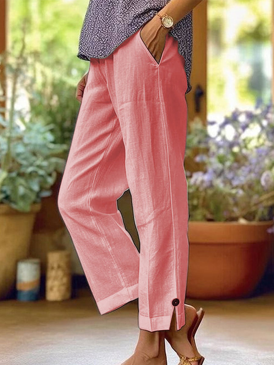 FRANKIE | Elastic-waist pants with slant pockets