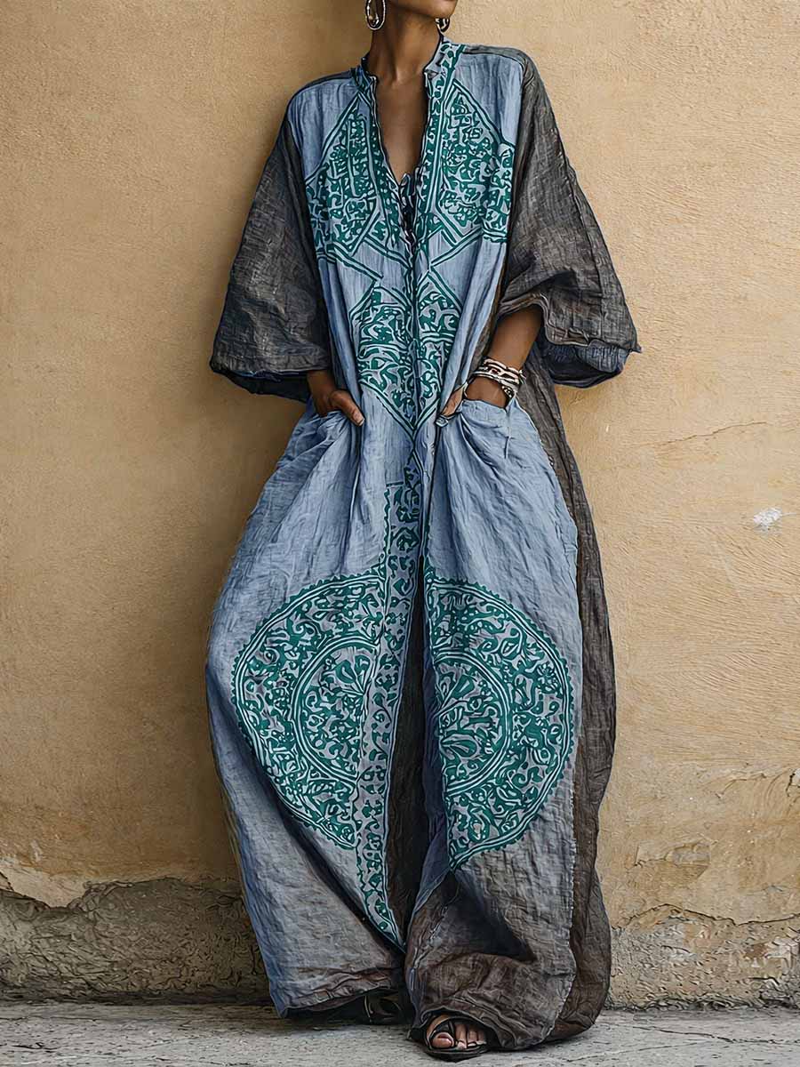 FRANKIE | Soft-weave printed jumpsuit with V-neck