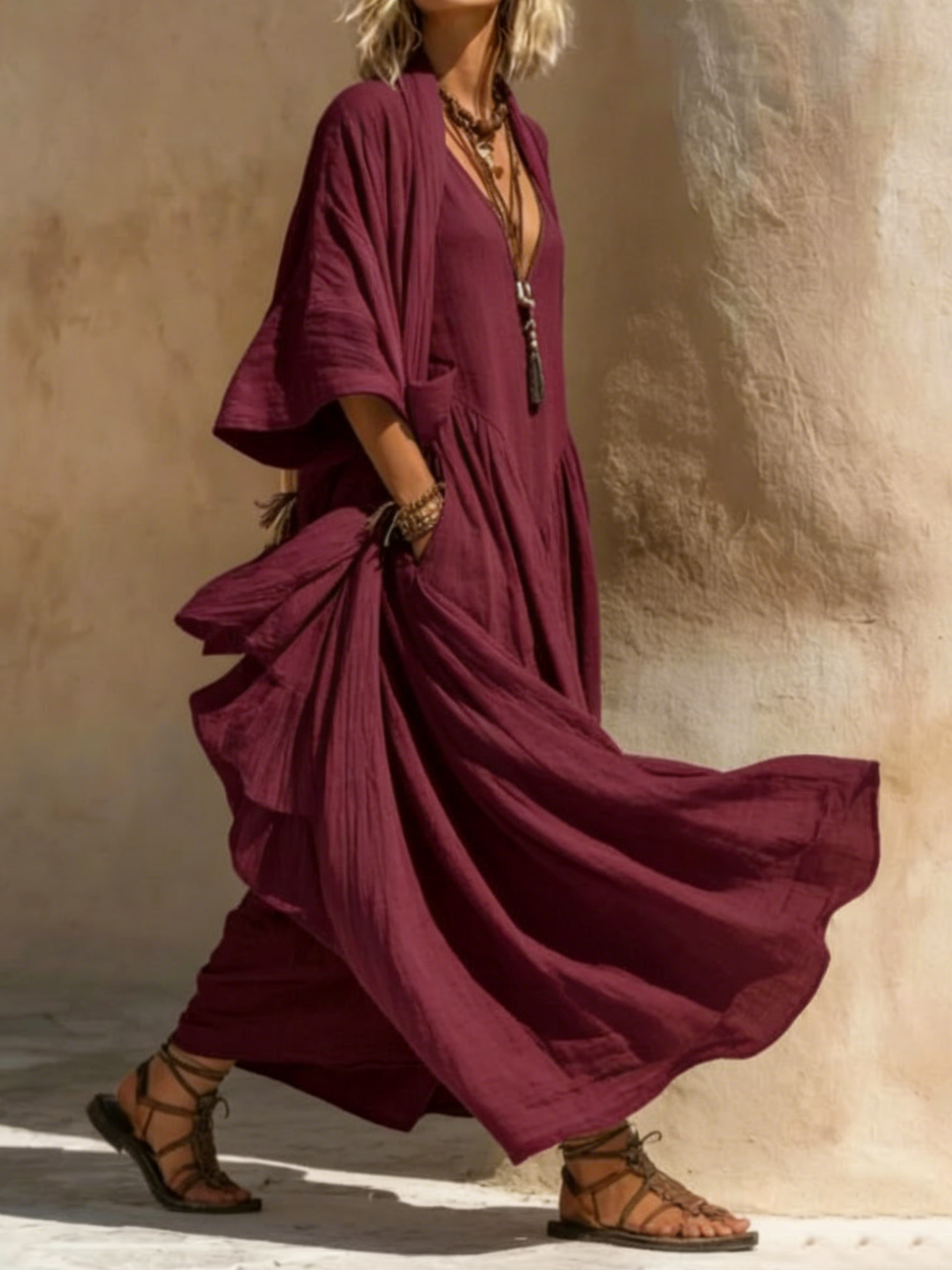 FRANKIE | Relaxed maxi dress with open-front cardigan