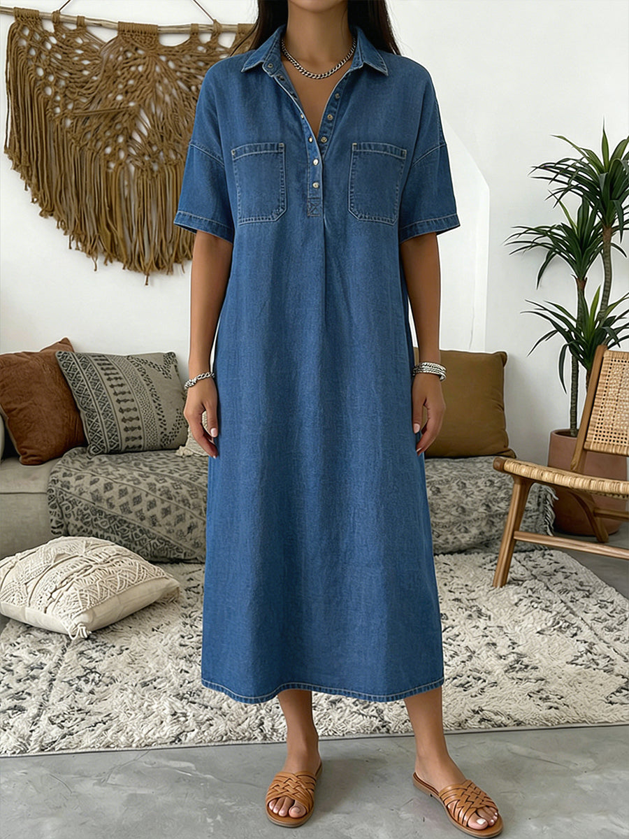 FRANKIE | Short-sleeve polo dress in structured fabric