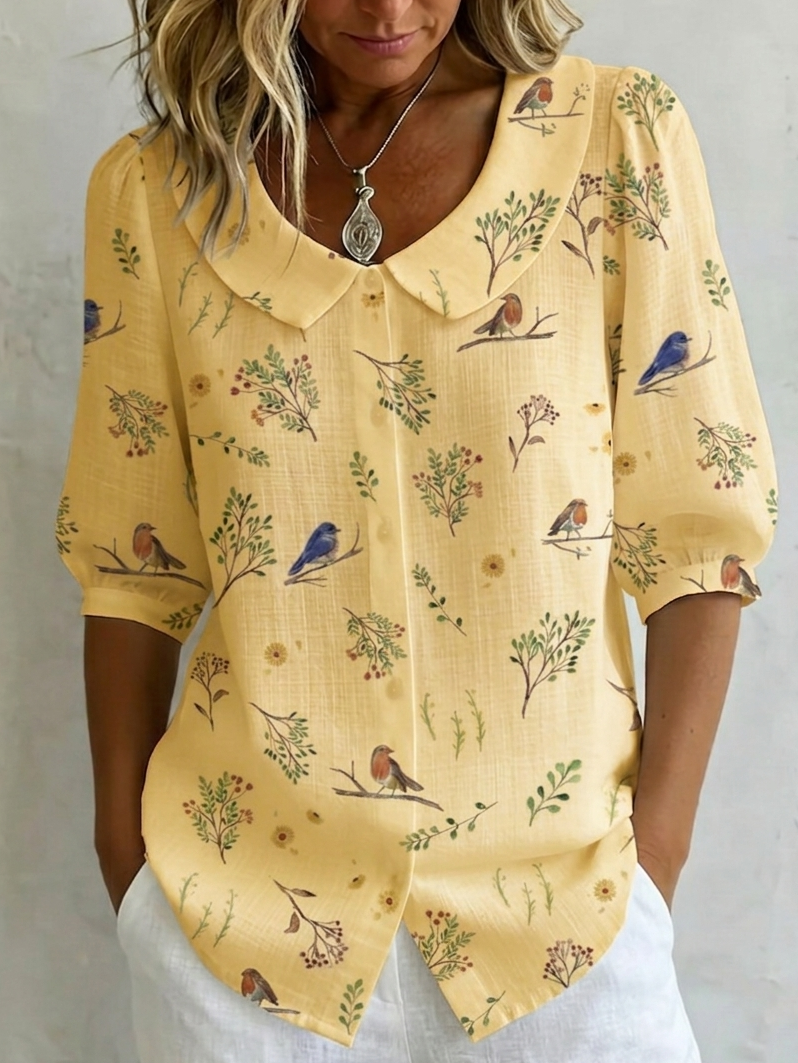 EDEN | Peter Pan collar shirt for weekend wear
