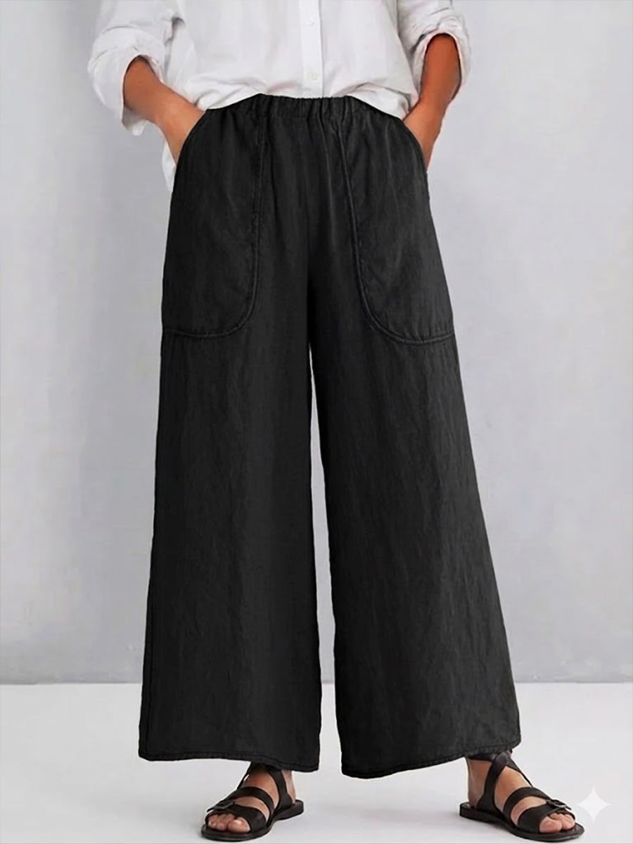 EDEN | Relaxed wide-leg pants in blended fabric
