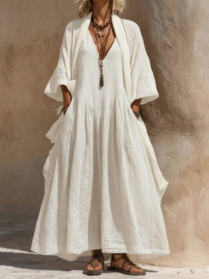FRANKIE | Relaxed maxi dress with open-front cardigan