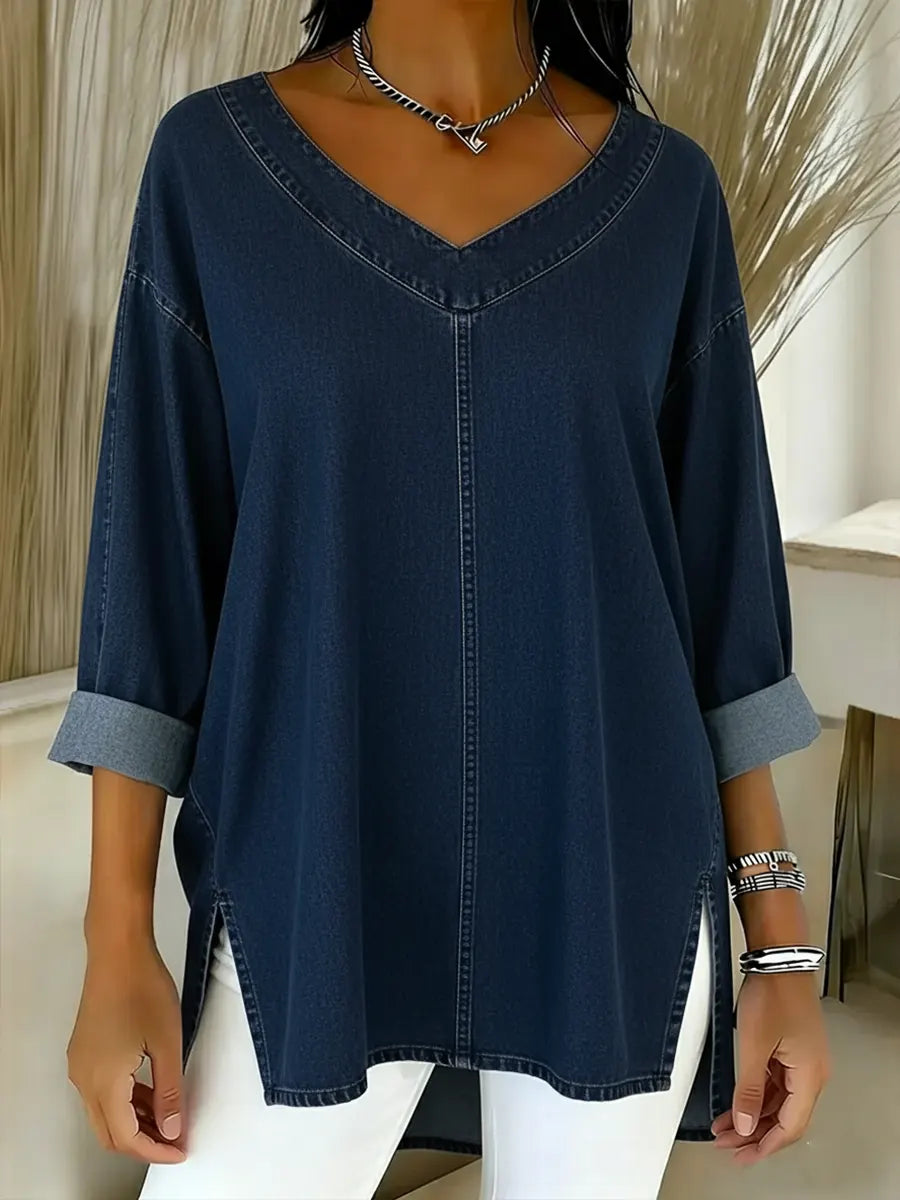 LUCY | Knit top with structured collar