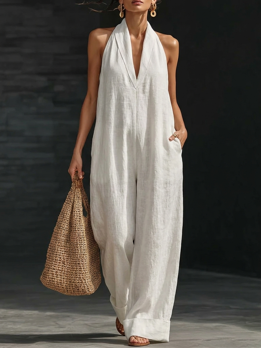 EDEN | Wide-leg jumpsuit in lightweight woven fabric
