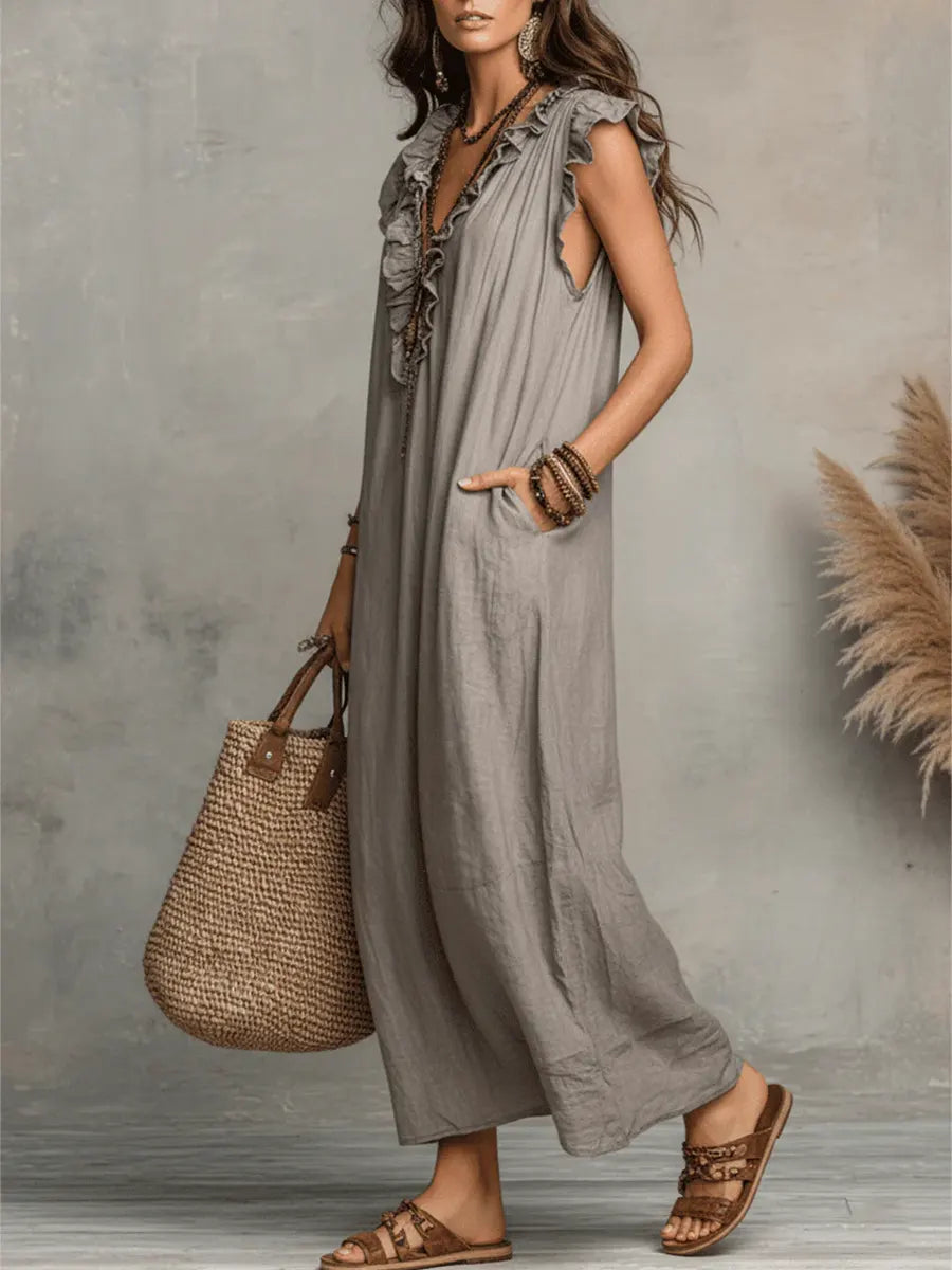 DAISY | Sleeveless dress with ruffle details