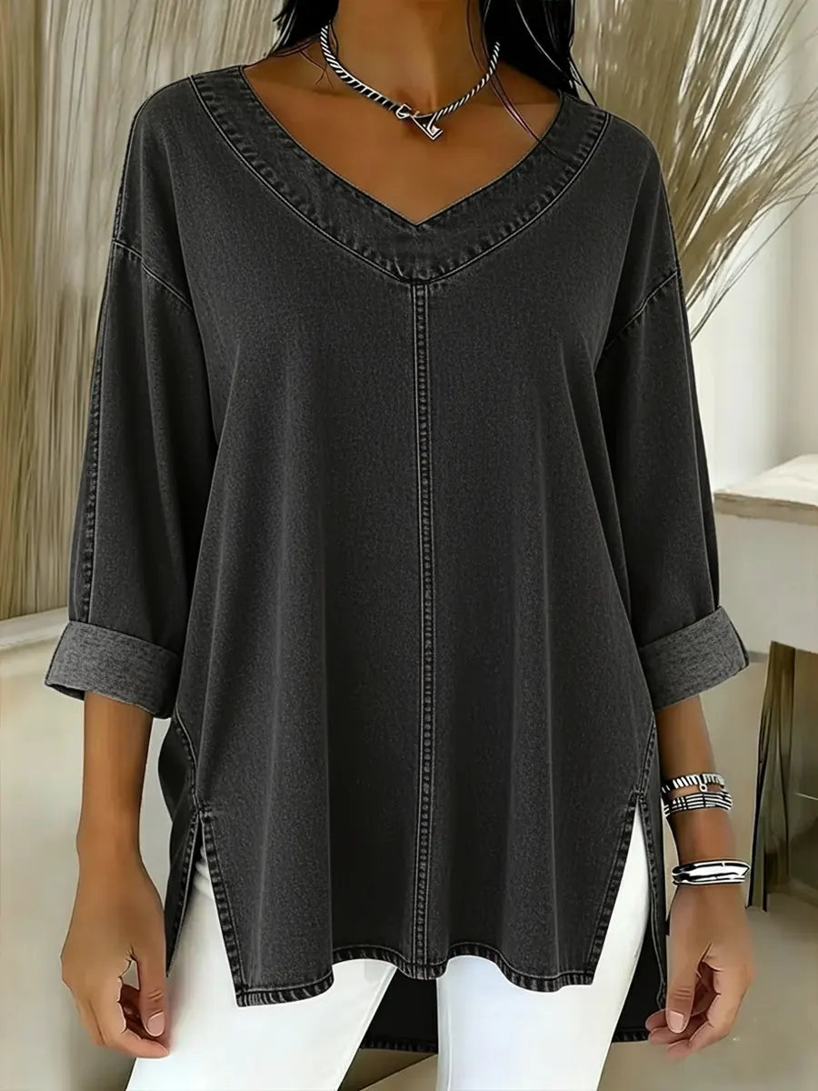 LUCY | Knit top with structured collar