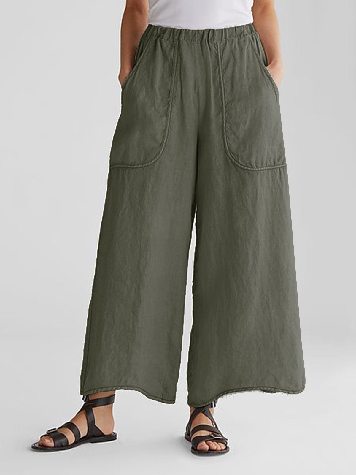 EDEN | Relaxed wide-leg pants in blended fabric