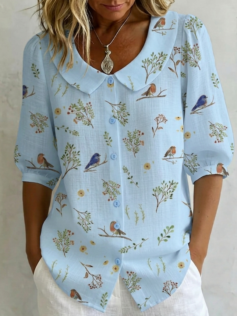 EDEN | Peter Pan collar shirt for weekend wear