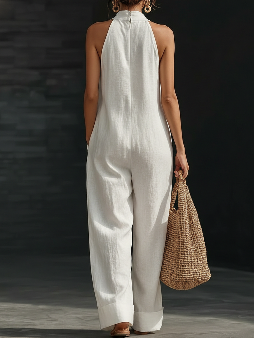 EDEN | Wide-leg jumpsuit in lightweight woven fabric