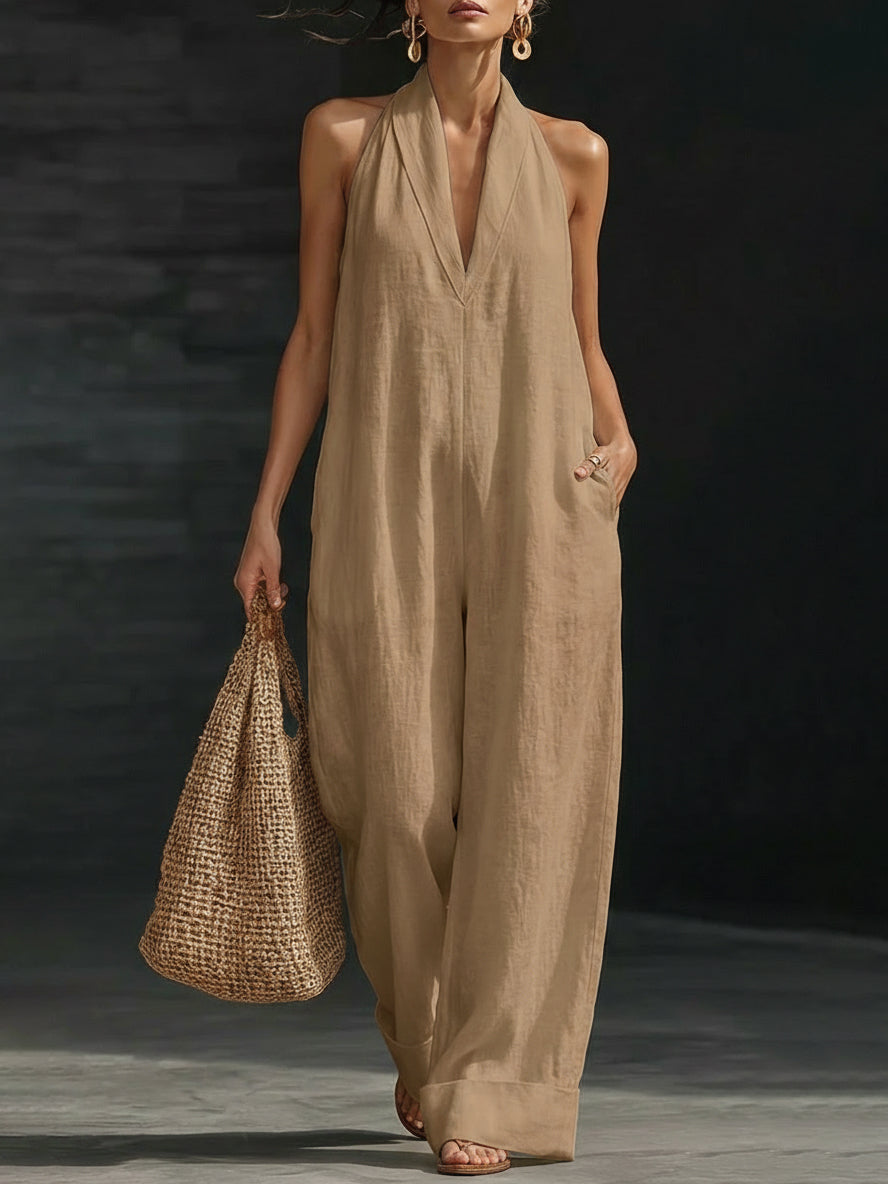 EDEN | Wide-leg jumpsuit in lightweight woven fabric