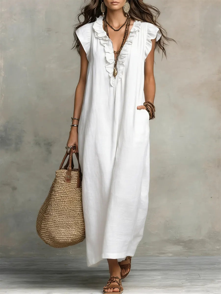 DAISY | Sleeveless dress with ruffle details