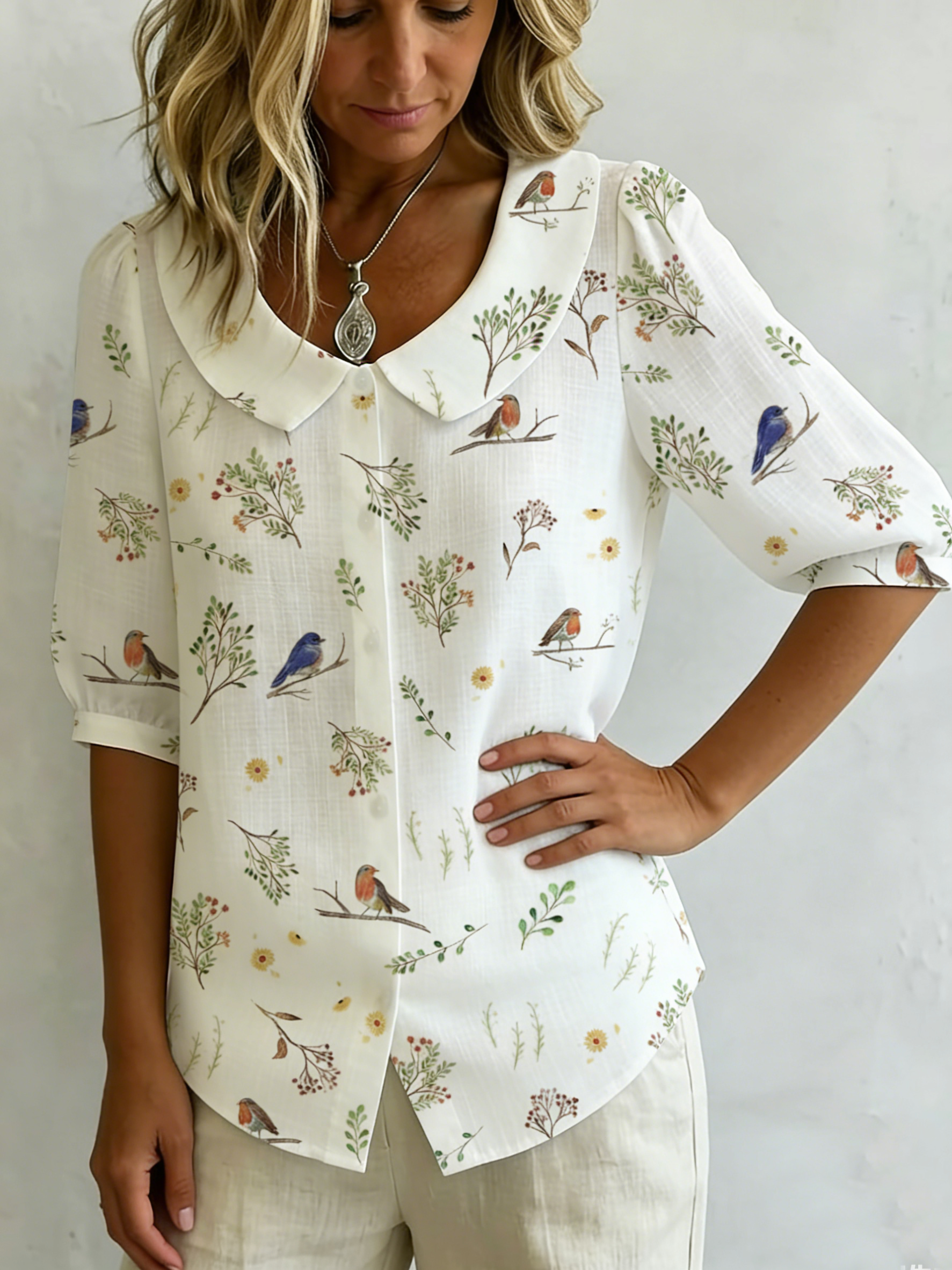 EDEN | Peter Pan collar shirt for weekend wear
