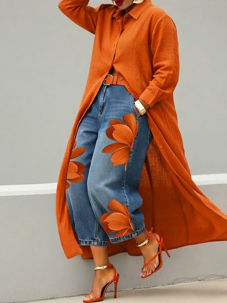 DAISY | Button-front shirt dress with long sleeves
