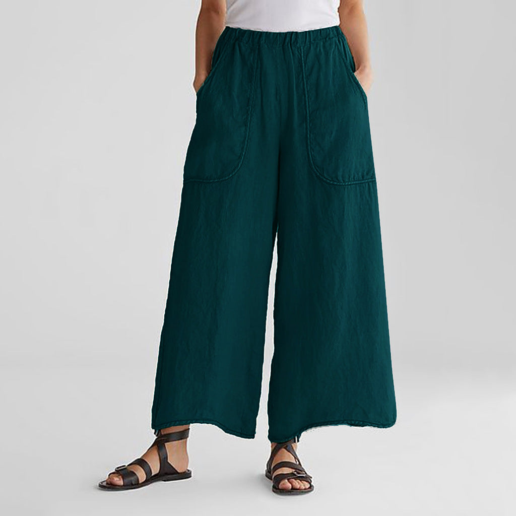 EDEN | Relaxed wide-leg pants in blended fabric