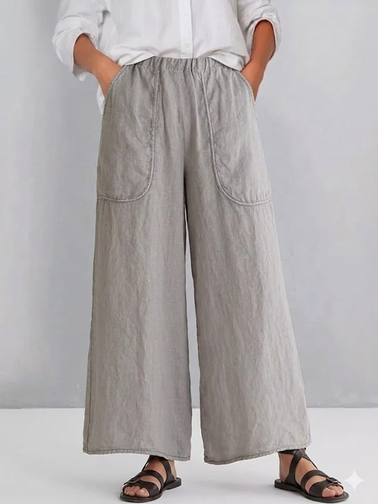 EDEN | Relaxed wide-leg pants in blended fabric