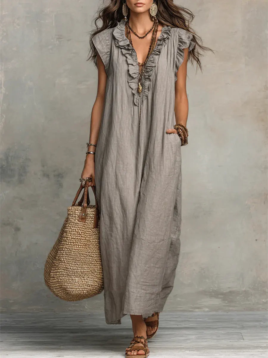 DAISY | Sleeveless dress with ruffle details