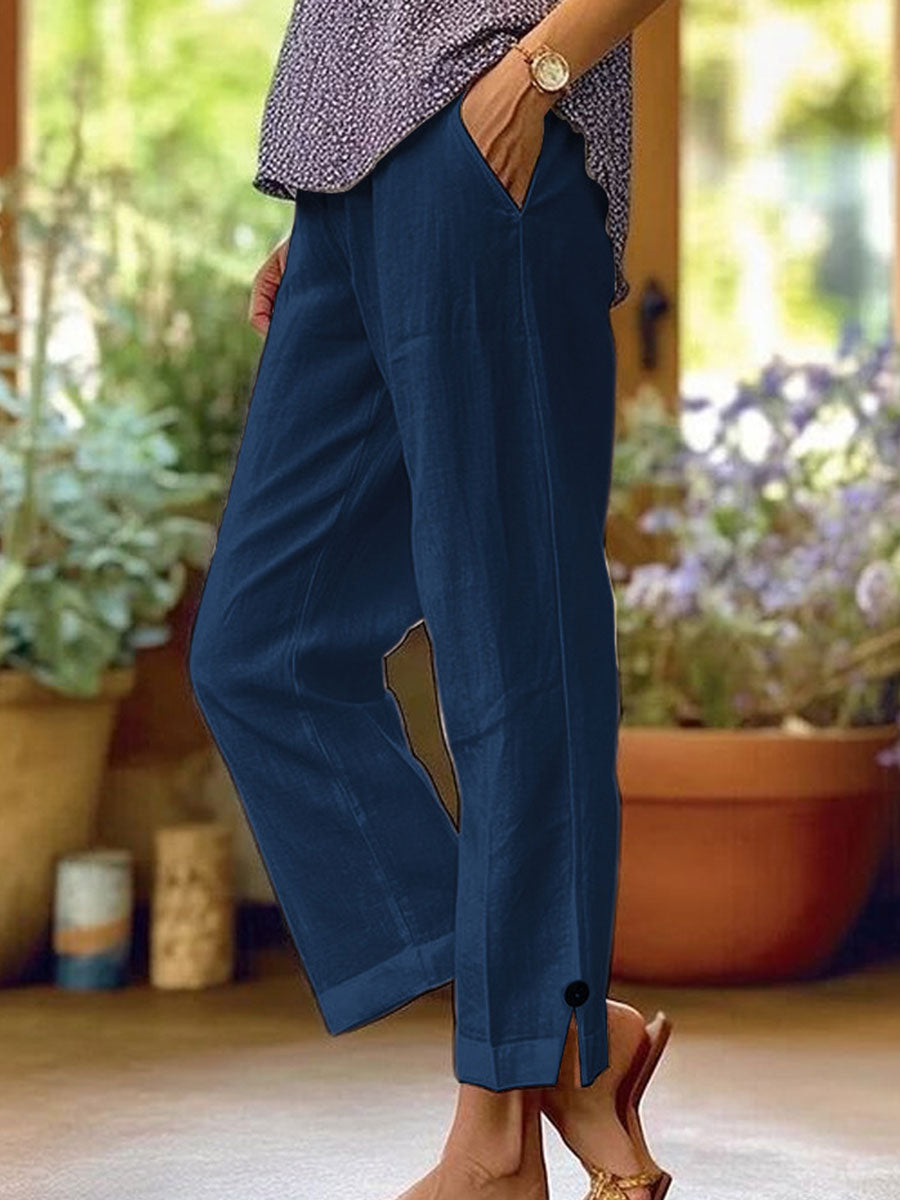 FRANKIE | Elastic-waist pants with slant pockets