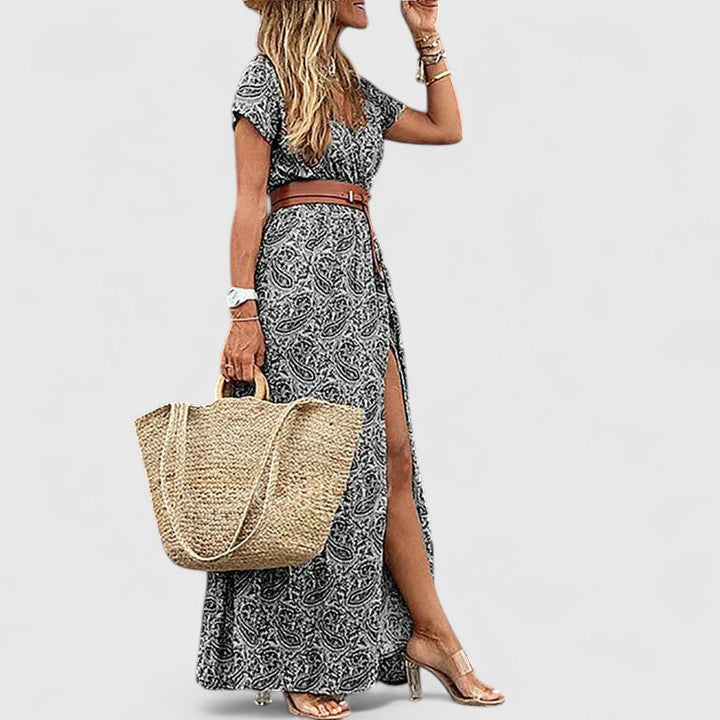 LORRAINE | Breezy boho maxi dress with gathered waist
