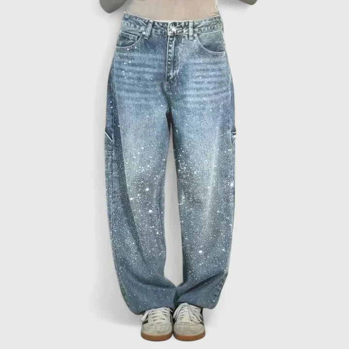 MELIZYRAH | Straight-leg pants with crystal detail