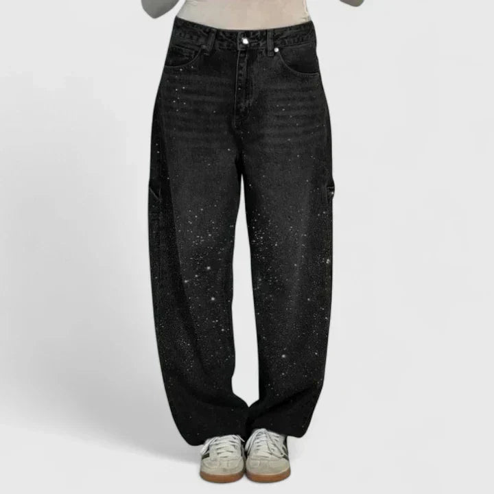 MELIZYRAH | Straight-leg pants with crystal detail