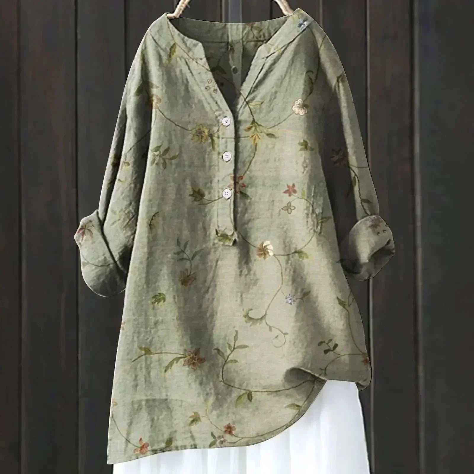 DAISY | Linen-blend blouse with floral print