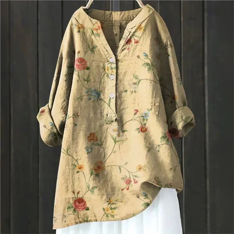 DAISY | Linen-blend blouse with floral print